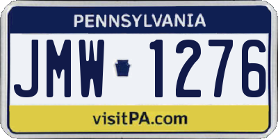PA license plate JMW1276