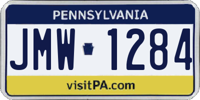 PA license plate JMW1284