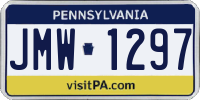 PA license plate JMW1297