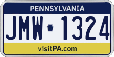 PA license plate JMW1324
