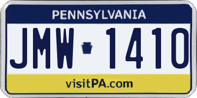 PA license plate JMW1410