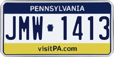 PA license plate JMW1413
