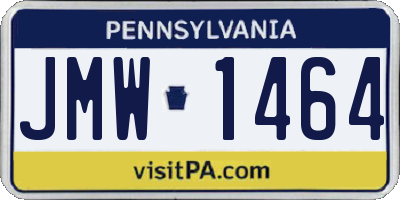 PA license plate JMW1464