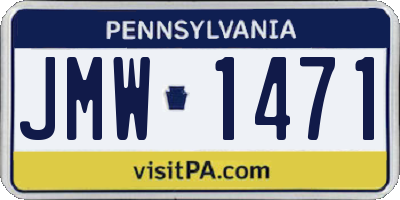 PA license plate JMW1471