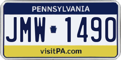 PA license plate JMW1490
