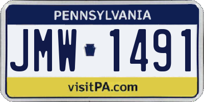 PA license plate JMW1491
