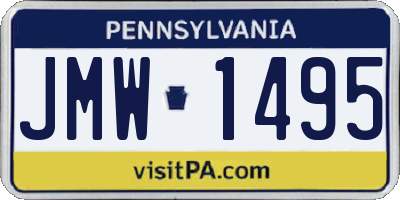 PA license plate JMW1495