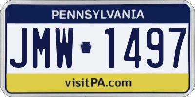 PA license plate JMW1497