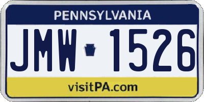 PA license plate JMW1526