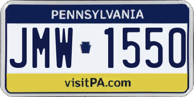 PA license plate JMW1550