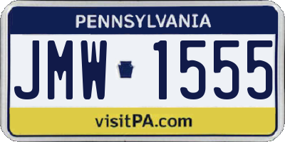 PA license plate JMW1555