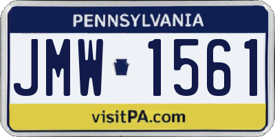 PA license plate JMW1561