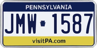 PA license plate JMW1587