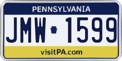PA license plate JMW1599
