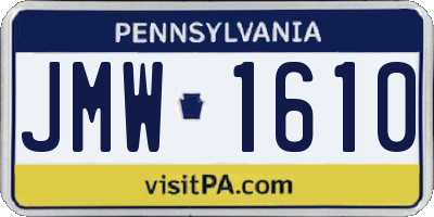 PA license plate JMW1610