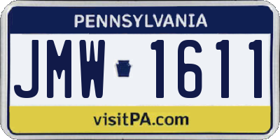 PA license plate JMW1611