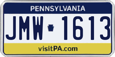 PA license plate JMW1613