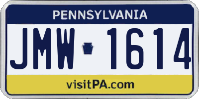 PA license plate JMW1614