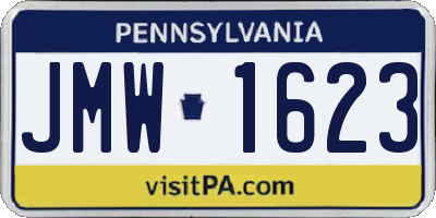PA license plate JMW1623