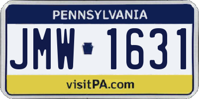 PA license plate JMW1631