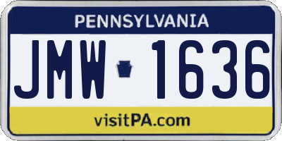 PA license plate JMW1636