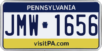 PA license plate JMW1656