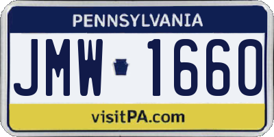 PA license plate JMW1660