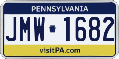 PA license plate JMW1682