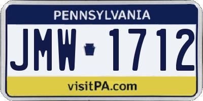 PA license plate JMW1712