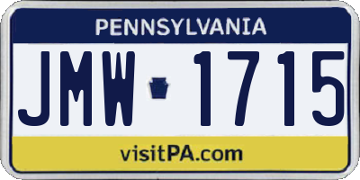 PA license plate JMW1715