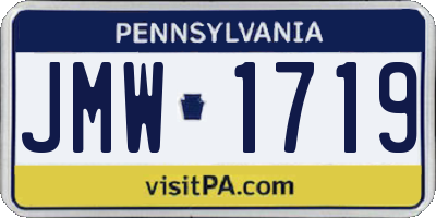 PA license plate JMW1719
