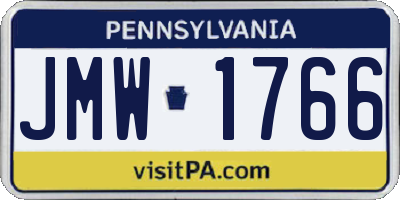 PA license plate JMW1766