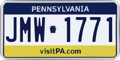 PA license plate JMW1771