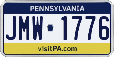 PA license plate JMW1776