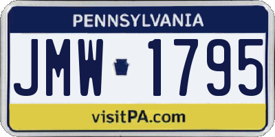 PA license plate JMW1795