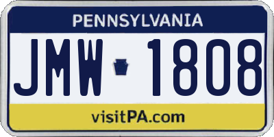 PA license plate JMW1808