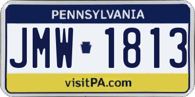 PA license plate JMW1813