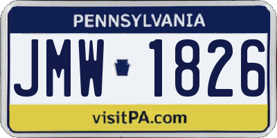 PA license plate JMW1826