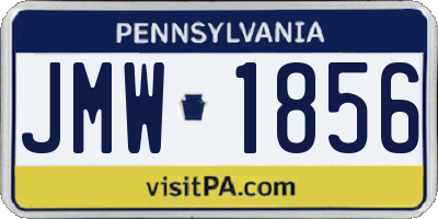 PA license plate JMW1856