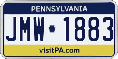 PA license plate JMW1883