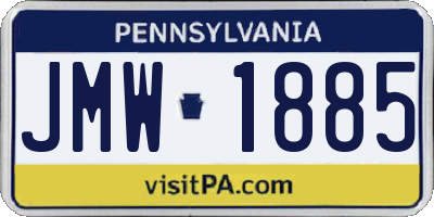 PA license plate JMW1885