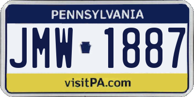 PA license plate JMW1887