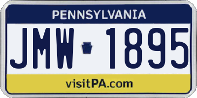 PA license plate JMW1895