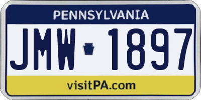 PA license plate JMW1897