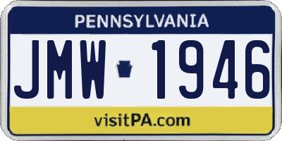 PA license plate JMW1946