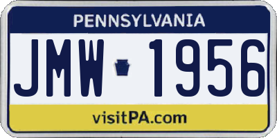 PA license plate JMW1956