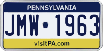 PA license plate JMW1963