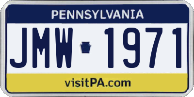 PA license plate JMW1971
