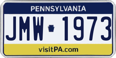 PA license plate JMW1973