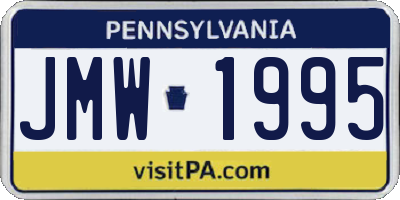 PA license plate JMW1995